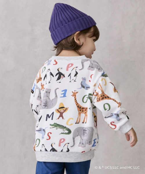 petit main（プティマイン）の「【おさるのジョージ】総柄トレーナー（スウェット・キッズ・アイボリー/ネイビー・130cm/110cm/120cm/100cm/80ｃｍ/90cm）」の14枚目の写真