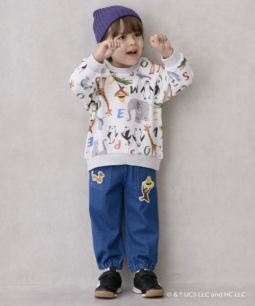 petit main（プティマイン）の「【おさるのジョージ】総柄トレーナー（スウェット・キッズ・アイボリー/ネイビー・130cm/110cm/120cm/100cm/80ｃｍ/90cm）」の13枚目の写真