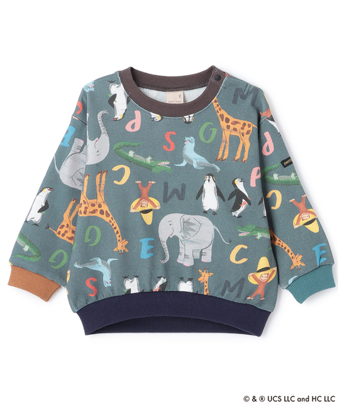 petit main（プティマイン）の「【おさるのジョージ】総柄トレーナー（スウェット・キッズ・アイボリー/ネイビー・130cm/110cm/120cm/100cm/80ｃｍ/90cm）」の11枚目の写真