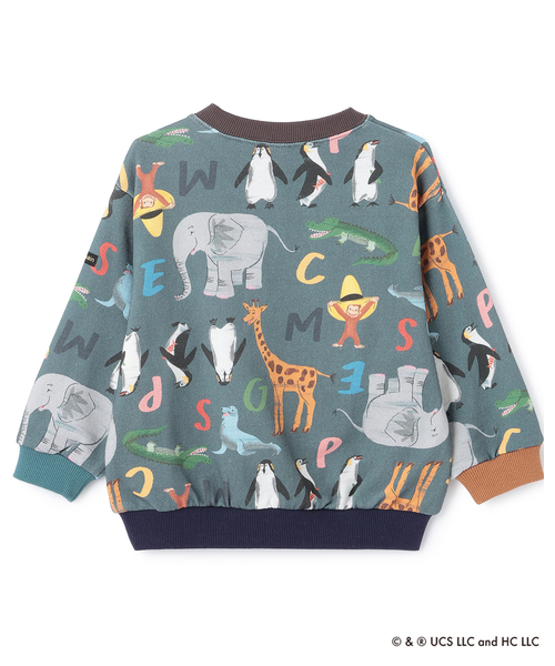 petit main（プティマイン）の「【おさるのジョージ】総柄トレーナー（スウェット・キッズ・アイボリー/ネイビー・130cm/110cm/120cm/100cm/80ｃｍ/90cm）」の10枚目の写真