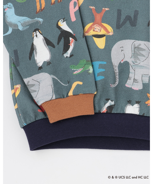 petit main（プティマイン）の「【おさるのジョージ】総柄トレーナー（スウェット・キッズ・アイボリー/ネイビー・130cm/110cm/120cm/100cm/80ｃｍ/90cm）」の7枚目の写真