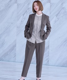 AOYAMA（アオヤマ）の「【通勤 入卒スーツ兼用で使える!選べる4色 2点セット】ジョーゼットテーラードスーツセット(定番で安心のテーラードジャケット+ウエストゴムで楽チンなテーパードパンツセット)（スーツセット）」