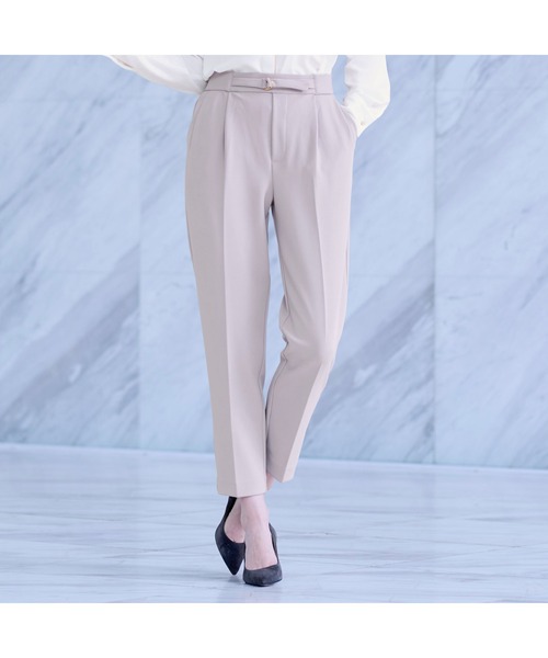 AOYAMA（アオヤマ）の「【通勤/入卒スーツ兼用で使える！選べる4色/2点セット】ジョーゼットテーラードスーツセット（定番で安心のテーラードジャケット＋ウエストゴムで楽チンなテーパードパンツセット）（スーツセット・レディース・ブラック/グレー/チャコールグレー/ベージュ・S/M/L/LL）」の20枚目の写真