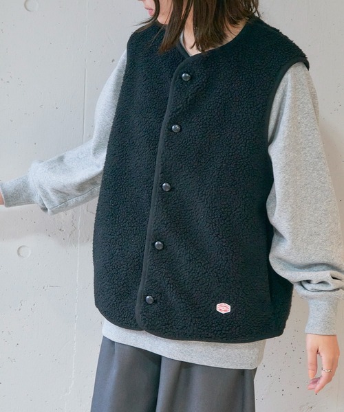 Vincent et Mireille（バンソンエミレイユ）の「【Vincent et Mireille】BOA VEST（ベスト・レディース・ブラック/クリーム・36）」の6枚目の写真