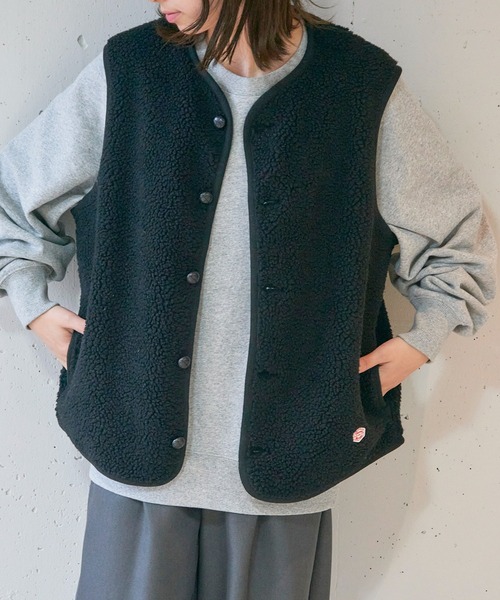 Vincent et Mireille（バンソンエミレイユ）の「【Vincent et Mireille】BOA VEST（ベスト・レディース・ブラック/クリーム・36）」の3枚目の写真