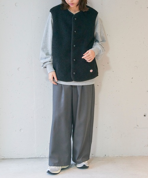 Vincent et Mireille（バンソンエミレイユ）の「【Vincent et Mireille】BOA VEST（ベスト・レディース・ブラック/クリーム・36）」の8枚目の写真