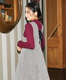 couture brooch | 【通勤・大人上品】ラメツイード ジャンパースカート(ワンピース)