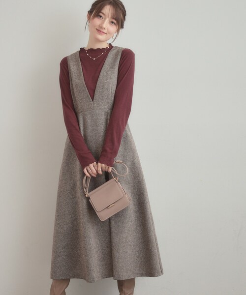 couture brooch（クチュールブローチ）の「【通勤・大人上品】ラメツイード ジャンパースカート（ワンピース・レディース・ブラック/ブラウン系その他・36/38/40/42）」の18枚目の写真