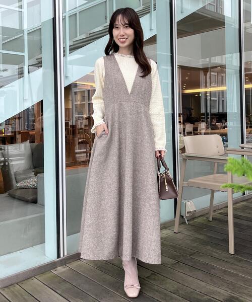 couture brooch（クチュールブローチ）の「【通勤・大人上品】ラメツイード ジャンパースカート（ワンピース・レディース・ブラック/ブラウン系その他・36/38/40/42）」の21枚目の写真