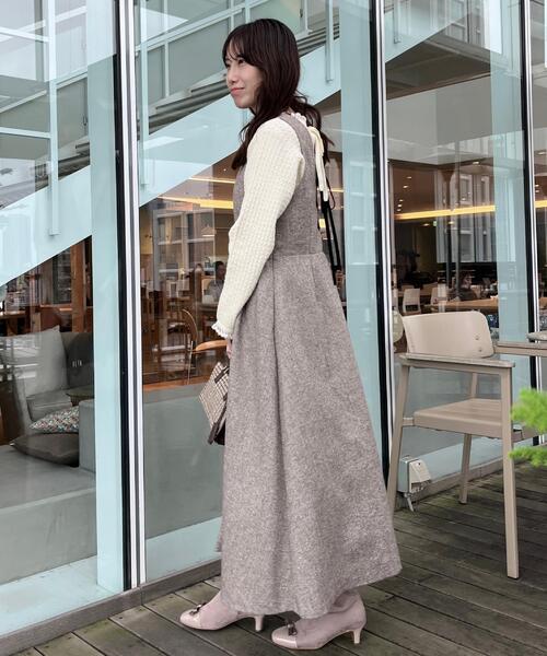 couture brooch（クチュールブローチ）の「【通勤・大人上品】ラメツイード ジャンパースカート（ワンピース・レディース・ブラック/ブラウン系その他・36/38/40/42）」の22枚目の写真