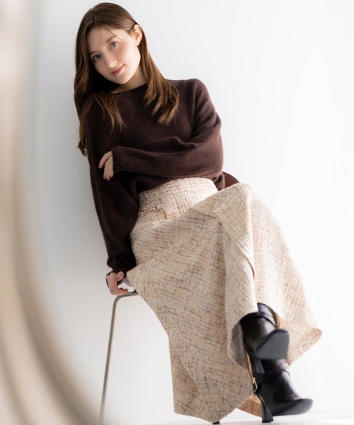 NOELA(ノエラ)の「2WAYアンゴララクーン混ニット(ニット/セーター・レディース・グレー/オフホワイト/ブラウン/ラベンダー・フリー)」の16枚目の写真