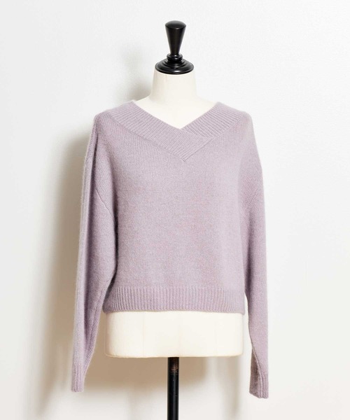 NOELA(ノエラ)の「2WAYアンゴララクーン混ニット(ニット/セーター・レディース・グレー/オフホワイト/ブラウン/ラベンダー・フリー)」の13枚目の写真