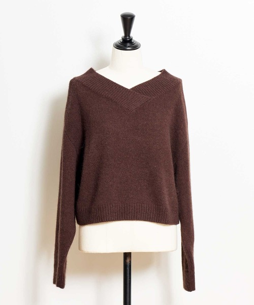 NOELA(ノエラ)の「2WAYアンゴララクーン混ニット(ニット/セーター・レディース・グレー/オフホワイト/ブラウン/ラベンダー・フリー)」の14枚目の写真