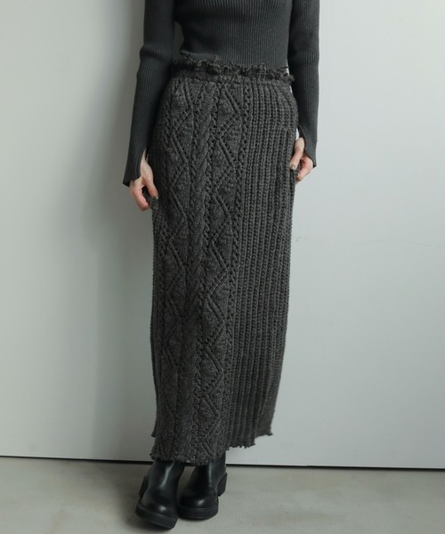スカート anuke Cable Knit Skirt Cable Knit Skirt（スカート）｜anuke（アンヌーク）のファッション