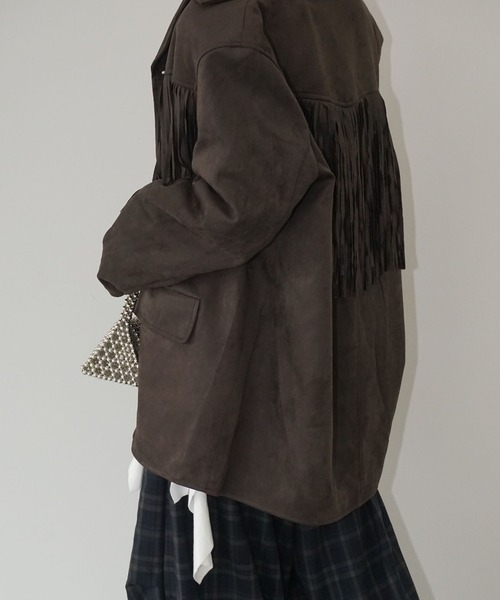 chuclla（チュクラ）の「フリンジオーバージャケット chw25a121（その他アウター・レディース・ブラウン/ブルー・FREE）」の4枚目の写真
