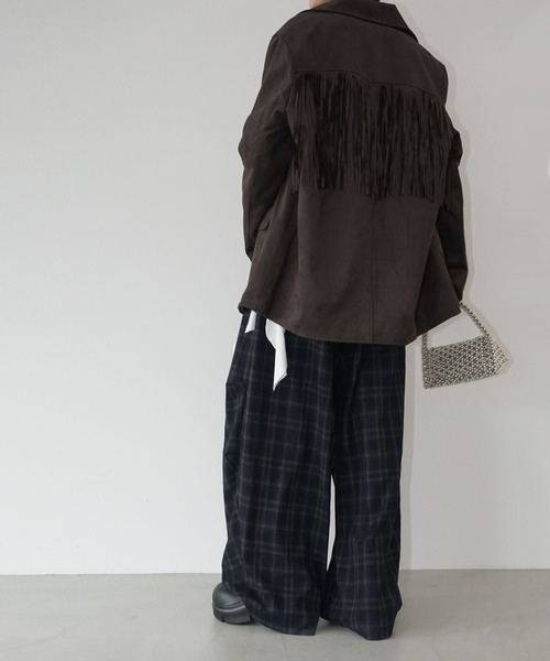 chuclla（チュクラ）の「フリンジオーバージャケット chw25a121（その他アウター・レディース・ブラウン/ブルー・FREE）」の10枚目の写真