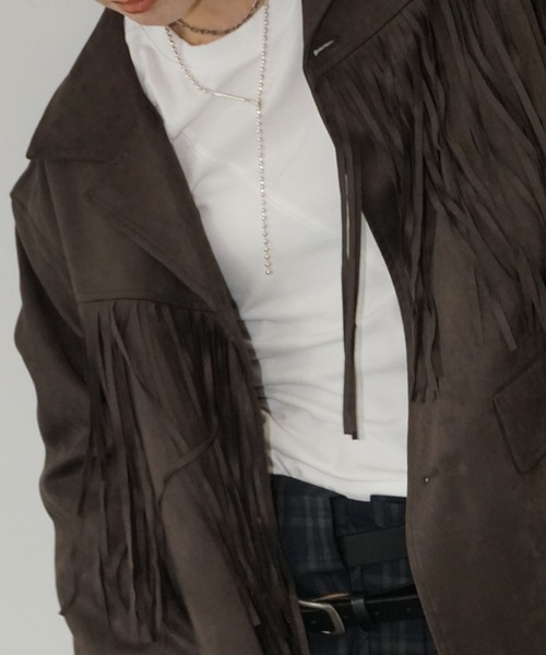 chuclla（チュクラ）の「フリンジオーバージャケット chw25a121（その他アウター・レディース・ブラウン/ブルー・FREE）」の11枚目の写真