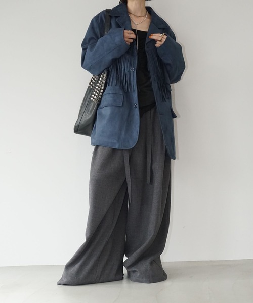 chuclla（チュクラ）の「フリンジオーバージャケット chw25a121（その他アウター・レディース・ブラウン/ブルー・FREE）」の13枚目の写真