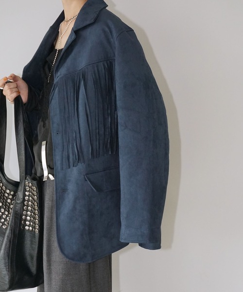 chuclla（チュクラ）の「フリンジオーバージャケット chw25a121（その他アウター・レディース・ブラウン/ブルー・FREE）」の17枚目の写真