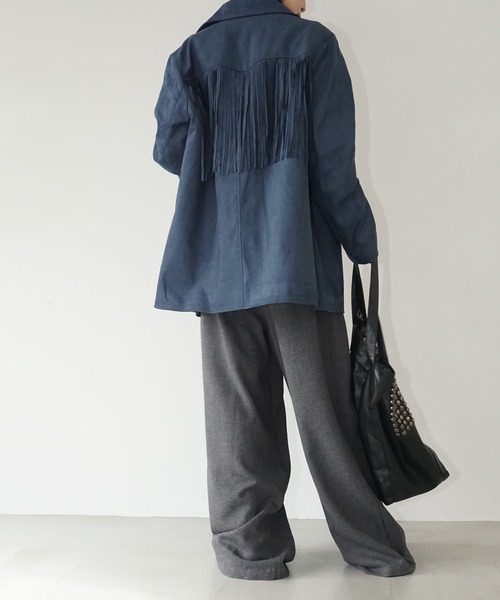 chuclla（チュクラ）の「フリンジオーバージャケット chw25a121（その他アウター・レディース・ブラウン/ブルー・FREE）」の19枚目の写真