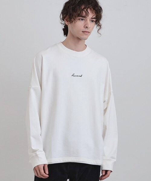 tk.TAKEO KIKUCHI(ティーケータケオキクチ)の「ドルマンレイヤードスウェット(Tシャツ/カットソー・メンズ・ブラック/グレー系4/オフホワイト/ナチュラル・02/03/04)」の5枚目の写真