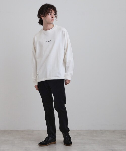 tk.TAKEO KIKUCHI(ティーケータケオキクチ)の「ドルマンレイヤードスウェット(Tシャツ/カットソー・メンズ・ブラック/グレー系4/オフホワイト/ナチュラル・02/03/04)」の6枚目の写真