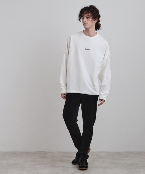 tk.TAKEO KIKUCHI(ティーケータケオキクチ)の「ドルマンレイヤードスウェット(Tシャツ/カットソー・メンズ・ブラック/グレー系4/オフホワイト/ナチュラル・02/03/04)」の7枚目の写真