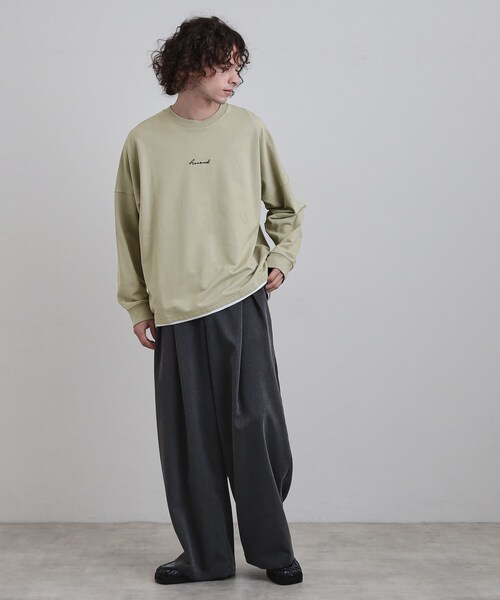 tk.TAKEO KIKUCHI(ティーケータケオキクチ)の「ドルマンレイヤードスウェット(Tシャツ/カットソー・メンズ・ブラック/グレー系4/オフホワイト/ナチュラル・02/03/04)」の15枚目の写真