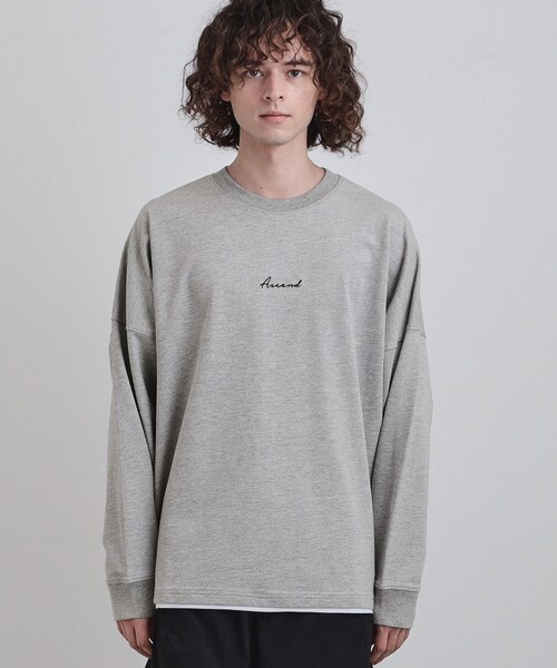 tk.TAKEO KIKUCHI(ティーケータケオキクチ)の「ドルマンレイヤードスウェット(Tシャツ/カットソー・メンズ・ブラック/グレー系4/オフホワイト/ナチュラル・02/03/04)」の21枚目の写真