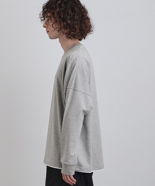 tk.TAKEO KIKUCHI(ティーケータケオキクチ)の「ドルマンレイヤードスウェット(Tシャツ/カットソー・メンズ・ブラック/グレー系4/オフホワイト/ナチュラル・02/03/04)」の22枚目の写真