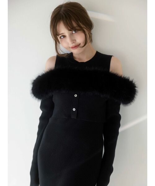 dazzlin（ダズリン）の「オフショルファードッキングニットワンピース