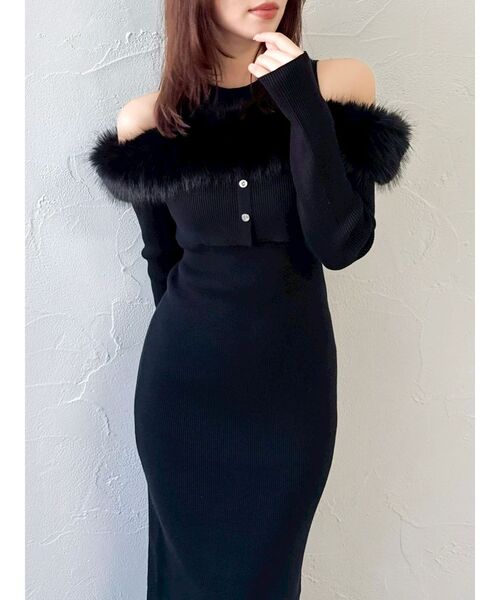 dazzlin(ダズリン)の「オフショルファードッキングニットワンピース(ワンピース・レディース・ブルー/アイボリー/ブラック・FREE)」の22枚目の写真