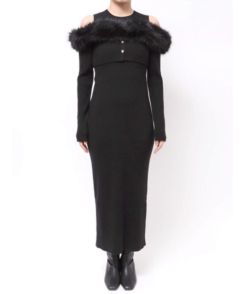 オフショルファードッキングニットワンピース（ワンピース）｜dazzlin