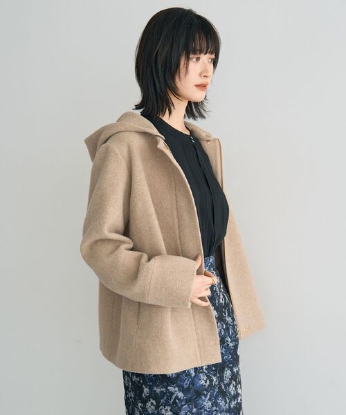 YECCA VECCA（イェッカヴェッカ）の「ウール混2wayショートコート（その他アウター・レディース・ライトベージュ/ダークネイビー/モカ・FREE）」の17枚目の写真