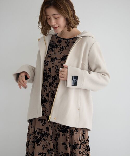 YECCA VECCA（イェッカヴェッカ）の「ウール混2wayショートコート（その他アウター・レディース・ライトベージュ/ダークネイビー/モカ・FREE）」の18枚目の写真