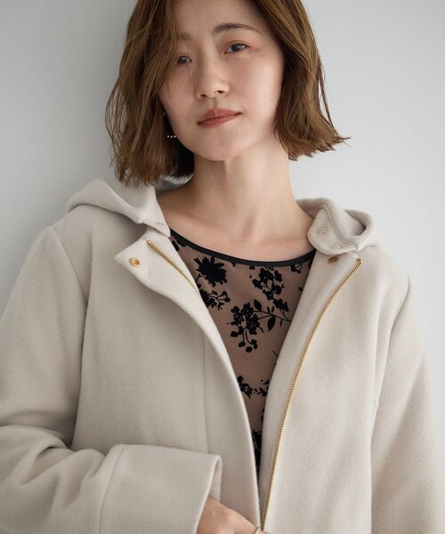 YECCA VECCA（イェッカヴェッカ）の「ウール混2wayショートコート（その他アウター・レディース・ライトベージュ/ダークネイビー/モカ・FREE）」の22枚目の写真