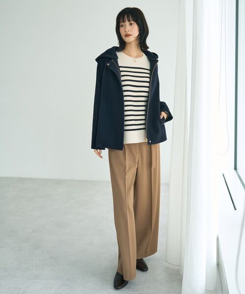 YECCA VECCA（イェッカヴェッカ）の「ウール混2wayショートコート（その他アウター・レディース・ライトベージュ/ダークネイビー/モカ・FREE）」の15枚目の写真