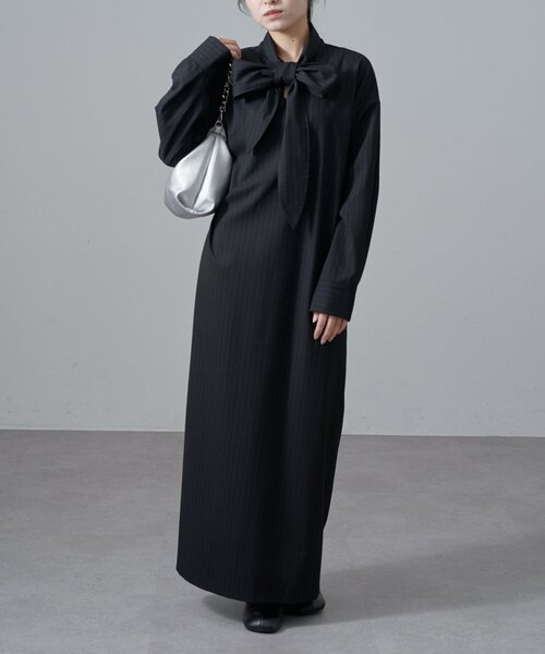 Lui's(ルイス)の「ストライプボウタイワンピース(ワンピース・レディース・グレー/ブラック・FREE)」の21枚目の写真