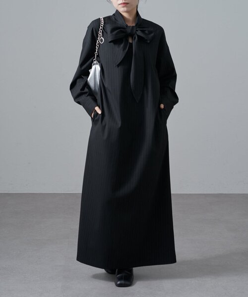 Lui's(ルイス)の「ストライプボウタイワンピース(ワンピース・レディース・グレー/ブラック・FREE)」の22枚目の写真