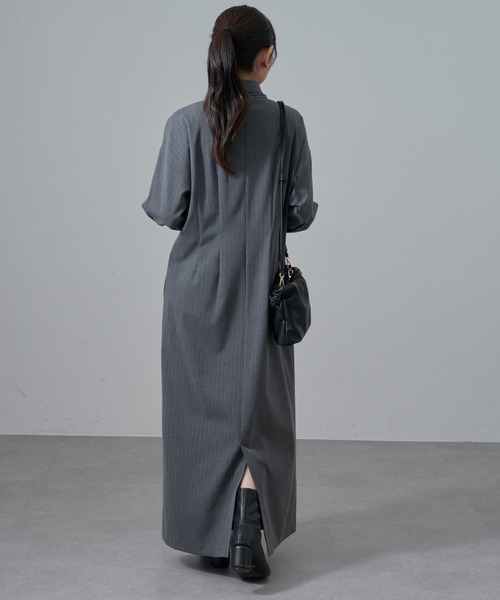 Lui's(ルイス)の「ストライプボウタイワンピース(ワンピース・レディース・グレー/ブラック・FREE)」の5枚目の写真