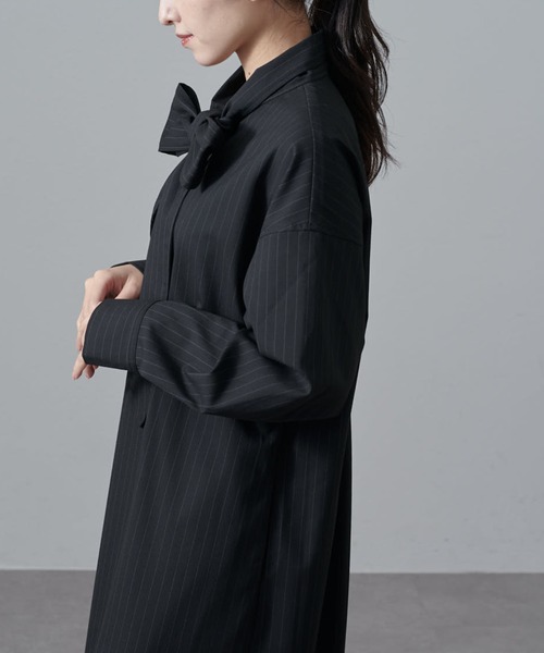 Lui's(ルイス)の「ストライプボウタイワンピース(ワンピース・レディース・グレー/ブラック・FREE)」の19枚目の写真