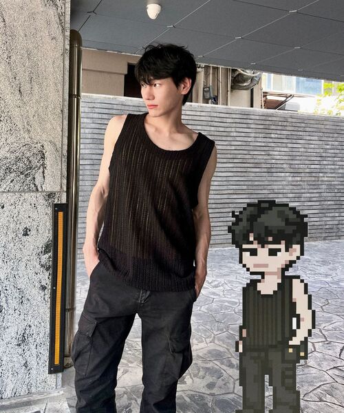 BER DE NOIR(ベールドノワール)の「クロシェパンチングスリーブレス(ブラック)(Tシャツ/カットソー・メンズ・その他・LARGE/MEDIUM)」の7枚目の写真