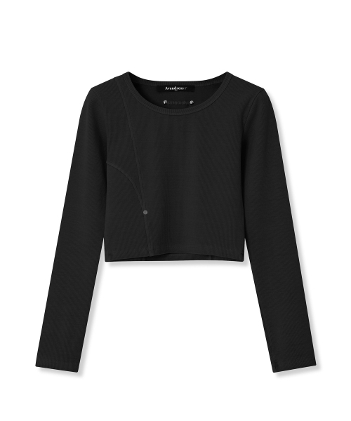 AVANDRESS(アバンドレス )の「3D Pattern long Tee - 4COL(Tシャツ/カットソー・レディース・ブラック/チャコール/ブラウン/ブルー・FREE)」の14枚目の写真