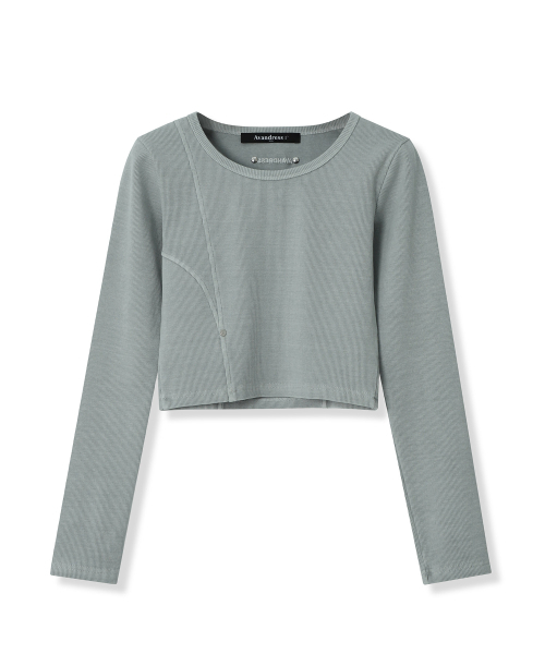 AVANDRESS(アバンドレス )の「3D Pattern long Tee - 4COL(Tシャツ/カットソー・レディース・ブラック/チャコール/ブラウン/ブルー・FREE)」の12枚目の写真