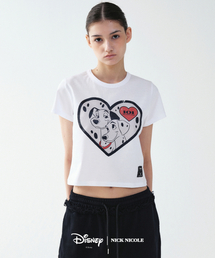 DISNEY 101 DALMATIANS BIG HEART CROP TOP_WHITE