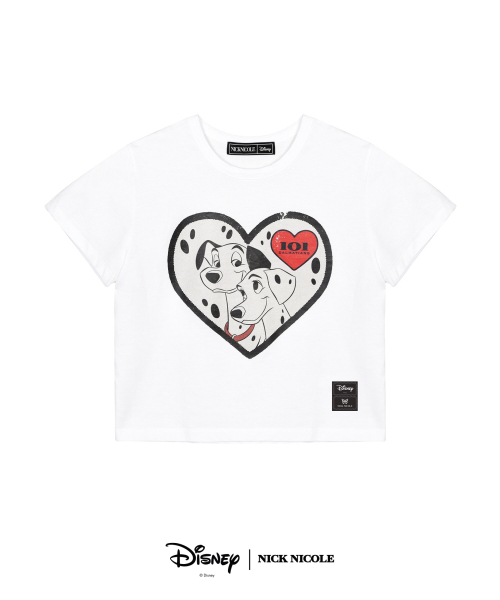 NICK&NICOLE(ニックアンドニコール)の「DISNEY 101 DALMATIANS BIG HEART CROP TOP_WHITE(Tシャツ/カットソー・レディース・その他・FREE)」の4枚目の写真