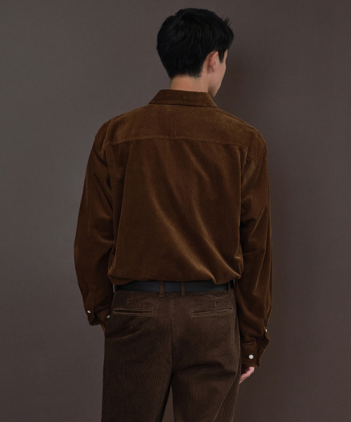 MUSINSA STANDARD（ムシンサスタンダード）の「リラックスド16Wコーデュロイシャツ[ブラウン]（シャツ/ブラウス・メンズ・その他・MEDIUM/LARGE/X-LARGE/XX-LARGE）」の6枚目の写真