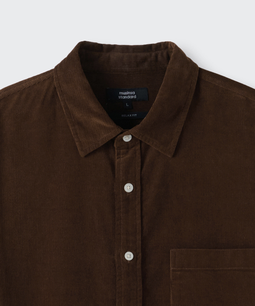 MUSINSA STANDARD（ムシンサスタンダード）の「リラックスド16Wコーデュロイシャツ[ブラウン]（シャツ/ブラウス・メンズ・その他・MEDIUM/LARGE/X-LARGE/XX-LARGE）」の7枚目の写真