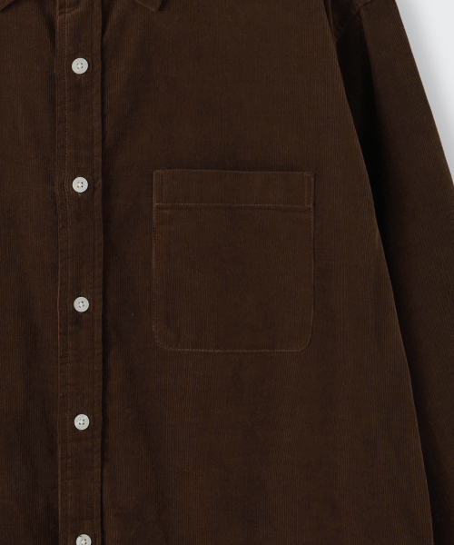 MUSINSA STANDARD（ムシンサスタンダード）の「リラックスド16Wコーデュロイシャツ[ブラウン]（シャツ/ブラウス・メンズ・その他・MEDIUM/LARGE/X-LARGE/XX-LARGE）」の8枚目の写真