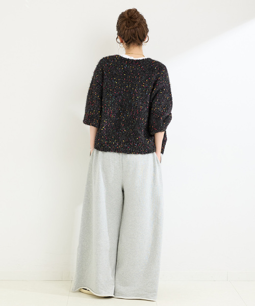 B.C STOCK（ベーセーストック）の「《追加8》【WEB＋一部店舗限定】 ポコポコヤーンミックス2WAYカーディガン（カーディガン/ボレロ・レディース・ブラック・FREE）」の19枚目の写真